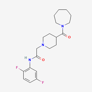molecular formula C20H27F2N3O2 B7545588 2-[4-(azepane-1-carbonyl)piperidin-1-yl]-N-(2,5-difluorophenyl)acetamide 
