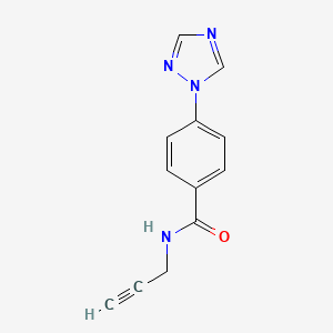 molecular formula C12H10N4O B7545595 N-prop-2-ynyl-4-(1,2,4-triazol-1-yl)benzamide 