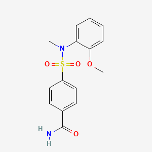 molecular formula C15H16N2O4S B7545603 4-[(2-Methoxyphenyl)-methylsulfamoyl]benzamide 