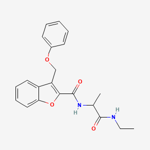 molecular formula C21H22N2O4 B7545613 N-[1-(ethylamino)-1-oxopropan-2-yl]-3-(phenoxymethyl)-1-benzofuran-2-carboxamide 