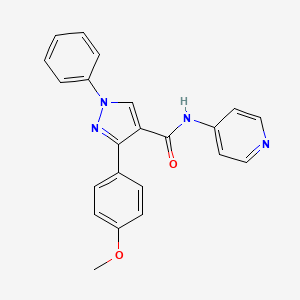 molecular formula C22H18N4O2 B7545619 3-(4-methoxyphenyl)-1-phenyl-N-pyridin-4-ylpyrazole-4-carboxamide 