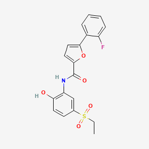 molecular formula C19H16FNO5S B7545626 N-(5-ethylsulfonyl-2-hydroxyphenyl)-5-(2-fluorophenyl)furan-2-carboxamide 