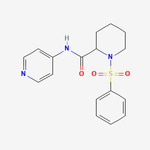 molecular formula C17H19N3O3S B7545646 1-(benzenesulfonyl)-N-pyridin-4-ylpiperidine-2-carboxamide 
