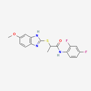molecular formula C17H15F2N3O2S B7545684 N-(2,4-difluorophenyl)-2-[(6-methoxy-1H-benzimidazol-2-yl)sulfanyl]propanamide 