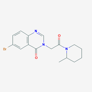 molecular formula C16H18BrN3O2 B7545709 6-Bromo-3-[2-(2-methylpiperidin-1-yl)-2-oxoethyl]quinazolin-4-one 