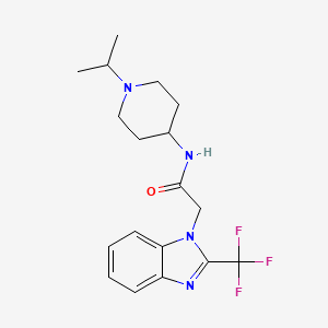 molecular formula C18H23F3N4O B7545711 N-(1-propan-2-ylpiperidin-4-yl)-2-[2-(trifluoromethyl)benzimidazol-1-yl]acetamide 