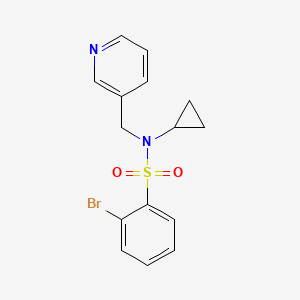 molecular formula C15H15BrN2O2S B7545716 2-bromo-N-cyclopropyl-N-(pyridin-3-ylmethyl)benzenesulfonamide 