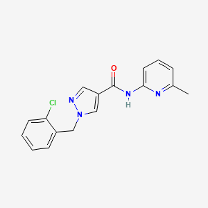 molecular formula C17H15ClN4O B7545719 1-[(2-chlorophenyl)methyl]-N-(6-methylpyridin-2-yl)pyrazole-4-carboxamide 