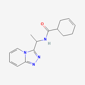 molecular formula C15H18N4O B7545727 N-[1-([1,2,4]triazolo[4,3-a]pyridin-3-yl)ethyl]cyclohex-3-ene-1-carboxamide 