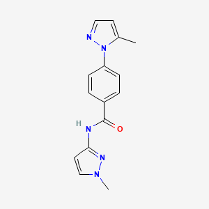 molecular formula C15H15N5O B7545738 N-(1-methylpyrazol-3-yl)-4-(5-methylpyrazol-1-yl)benzamide 