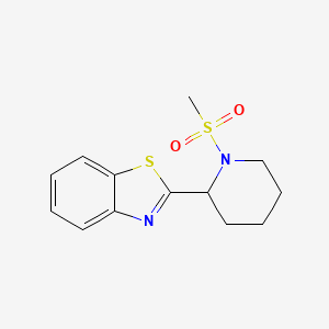 molecular formula C13H16N2O2S2 B7545746 2-(1-Methylsulfonylpiperidin-2-yl)-1,3-benzothiazole 