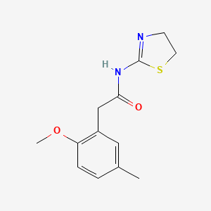 molecular formula C13H16N2O2S B7545752 N-(4,5-dihydro-1,3-thiazol-2-yl)-2-(2-methoxy-5-methylphenyl)acetamide 