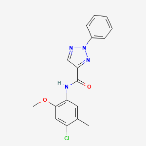 molecular formula C17H15ClN4O2 B7545761 N-(4-chloro-2-methoxy-5-methylphenyl)-2-phenyltriazole-4-carboxamide 
