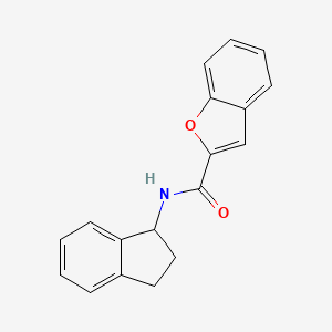 molecular formula C18H15NO2 B7545790 N-(2,3-dihydro-1H-inden-1-yl)-1-benzofuran-2-carboxamide 