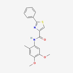 molecular formula C19H18N2O3S B7545797 N-(4,5-dimethoxy-2-methylphenyl)-2-phenyl-1,3-thiazole-4-carboxamide 