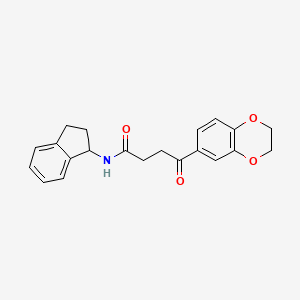 molecular formula C21H21NO4 B7545801 4-(2,3-dihydro-1,4-benzodioxin-6-yl)-N-(2,3-dihydro-1H-inden-1-yl)-4-oxobutanamide 