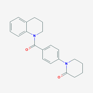 molecular formula C21H22N2O2 B7545808 1-[4-(3,4-dihydro-2H-quinoline-1-carbonyl)phenyl]piperidin-2-one 