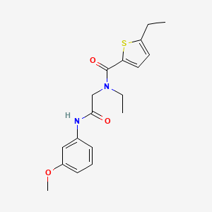 molecular formula C18H22N2O3S B7545816 N,5-diethyl-N-[2-(3-methoxyanilino)-2-oxoethyl]thiophene-2-carboxamide 