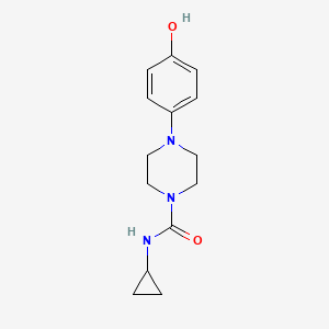 molecular formula C14H19N3O2 B7545833 N-cyclopropyl-4-(4-hydroxyphenyl)piperazine-1-carboxamide 