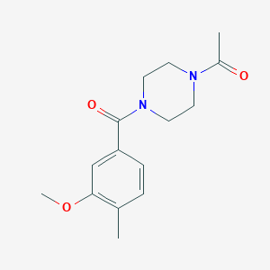 molecular formula C15H20N2O3 B7545841 1-[4-(3-Methoxy-4-methylbenzoyl)piperazin-1-yl]ethanone 