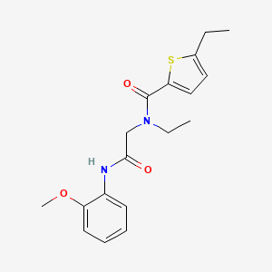 molecular formula C18H22N2O3S B7545843 N,5-diethyl-N-[2-(2-methoxyanilino)-2-oxoethyl]thiophene-2-carboxamide 
