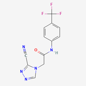 molecular formula C12H8F3N5O B7545847 2-(3-cyano-1,2,4-triazol-4-yl)-N-[4-(trifluoromethyl)phenyl]acetamide 