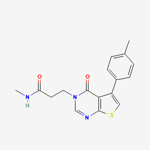 molecular formula C17H17N3O2S B7545848 N-methyl-3-[5-(4-methylphenyl)-4-oxothieno[2,3-d]pyrimidin-3-yl]propanamide 