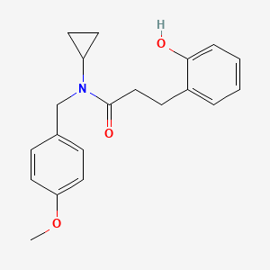 molecular formula C20H23NO3 B7545864 N-cyclopropyl-3-(2-hydroxyphenyl)-N-[(4-methoxyphenyl)methyl]propanamide 