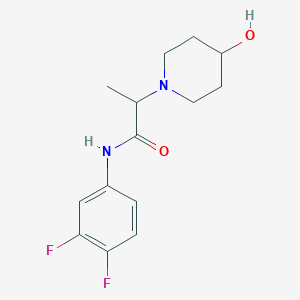 molecular formula C14H18F2N2O2 B7545872 N-(3,4-difluorophenyl)-2-(4-hydroxypiperidin-1-yl)propanamide 