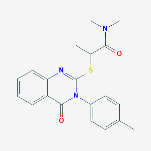 molecular formula C20H21N3O2S B7545881 N,N-dimethyl-2-[3-(4-methylphenyl)-4-oxoquinazolin-2-yl]sulfanylpropanamide 