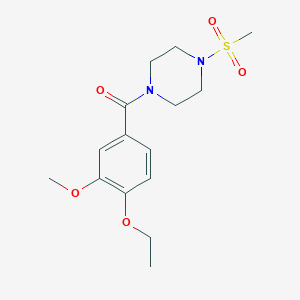 molecular formula C15H22N2O5S B7545888 (4-Ethoxy-3-methoxyphenyl)-(4-methylsulfonylpiperazin-1-yl)methanone 