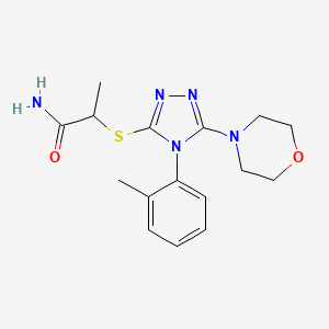 molecular formula C16H21N5O2S B7545890 2-[[4-(2-Methylphenyl)-5-morpholin-4-yl-1,2,4-triazol-3-yl]sulfanyl]propanamide 
