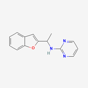 molecular formula C14H13N3O B7545897 N-[1-(1-benzofuran-2-yl)ethyl]pyrimidin-2-amine 