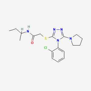 molecular formula C18H24ClN5OS B7545910 N-butan-2-yl-2-[[4-(2-chlorophenyl)-5-pyrrolidin-1-yl-1,2,4-triazol-3-yl]sulfanyl]acetamide 