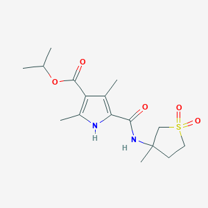 molecular formula C16H24N2O5S B7545949 propan-2-yl 2,4-dimethyl-5-[(3-methyl-1,1-dioxothiolan-3-yl)carbamoyl]-1H-pyrrole-3-carboxylate 