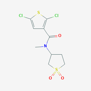 molecular formula C10H11Cl2NO3S2 B7545963 2,5-dichloro-N-(1,1-dioxothiolan-3-yl)-N-methylthiophene-3-carboxamide 