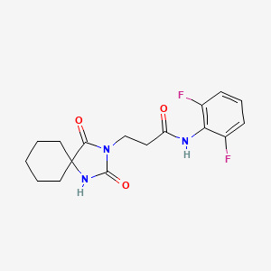 molecular formula C17H19F2N3O3 B7545970 N-(2,6-difluorophenyl)-3-(2,4-dioxo-1,3-diazaspiro[4.5]decan-3-yl)propanamide 