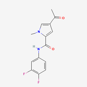molecular formula C14H12F2N2O2 B7546012 4-acetyl-N-(3,4-difluorophenyl)-1-methylpyrrole-2-carboxamide 