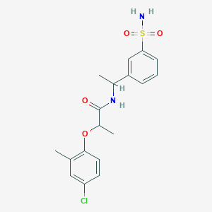 2-(4-chloro-2-methylphenoxy)-N-[1-(3-sulfamoylphenyl)ethyl]propanamide