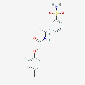 molecular formula C18H22N2O4S B7546036 2-(2,4-dimethylphenoxy)-N-[1-(3-sulfamoylphenyl)ethyl]acetamide 