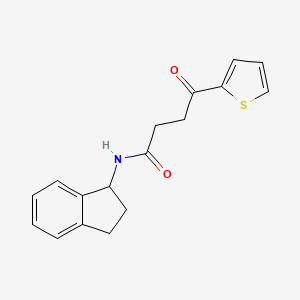 molecular formula C17H17NO2S B7546082 N-(2,3-dihydro-1H-inden-1-yl)-4-oxo-4-thiophen-2-ylbutanamide 