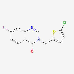 molecular formula C13H8ClFN2OS B7546100 3-[(5-Chlorothiophen-2-yl)methyl]-7-fluoroquinazolin-4-one 