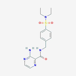 3-amino-N-[[4-(diethylsulfamoyl)phenyl]methyl]pyrazine-2-carboxamide