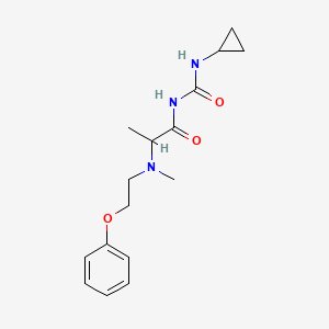 molecular formula C16H23N3O3 B7546123 N-(cyclopropylcarbamoyl)-2-[methyl(2-phenoxyethyl)amino]propanamide 