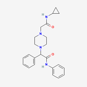 molecular formula C23H28N4O2 B7546137 2-[4-[2-(cyclopropylamino)-2-oxoethyl]piperazin-1-yl]-N,2-diphenylacetamide 
