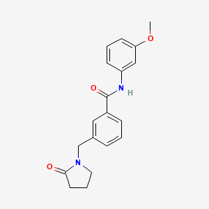 molecular formula C19H20N2O3 B7546170 N-(3-methoxyphenyl)-3-[(2-oxopyrrolidin-1-yl)methyl]benzamide 