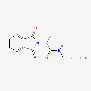 molecular formula C15H14N2O2 B7546175 2-(1-methylidene-3-oxoisoindol-2-yl)-N-prop-2-ynylpropanamide 