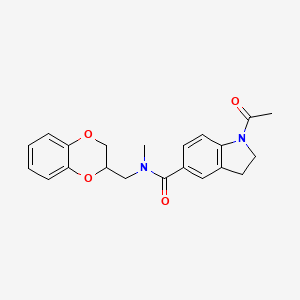 1-acetyl-N-(2,3-dihydro-1,4-benzodioxin-3-ylmethyl)-N-methyl-2,3-dihydroindole-5-carboxamide