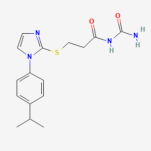 N-carbamoyl-3-[1-(4-propan-2-ylphenyl)imidazol-2-yl]sulfanylpropanamide