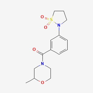 molecular formula C15H20N2O4S B7546210 [3-(1,1-Dioxo-1,2-thiazolidin-2-yl)phenyl]-(2-methylmorpholin-4-yl)methanone 
